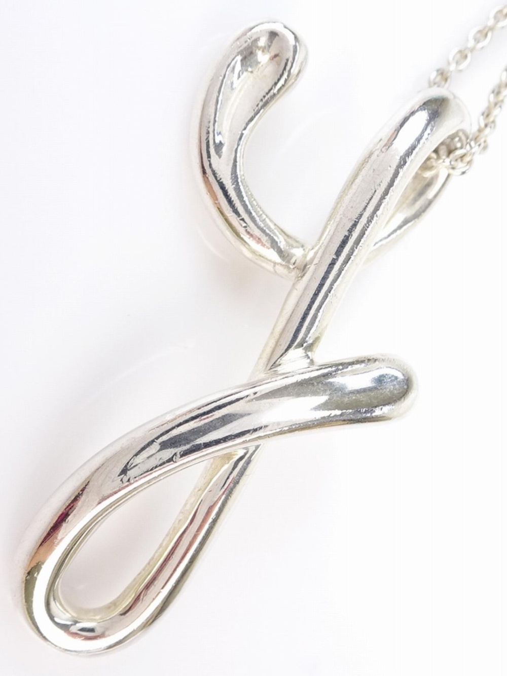Tiffany & Co Peretti Sterling Silver Alphabet Initial Letter Y Pendant Necklace